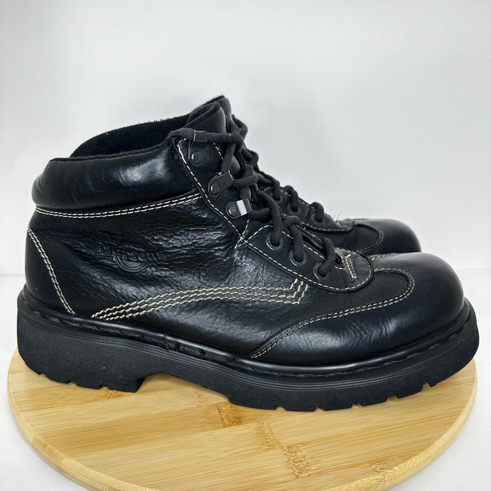 Vintage Dr. Martens 9234 Black Leather Grizzly Boots Made in England Mens Sz 10